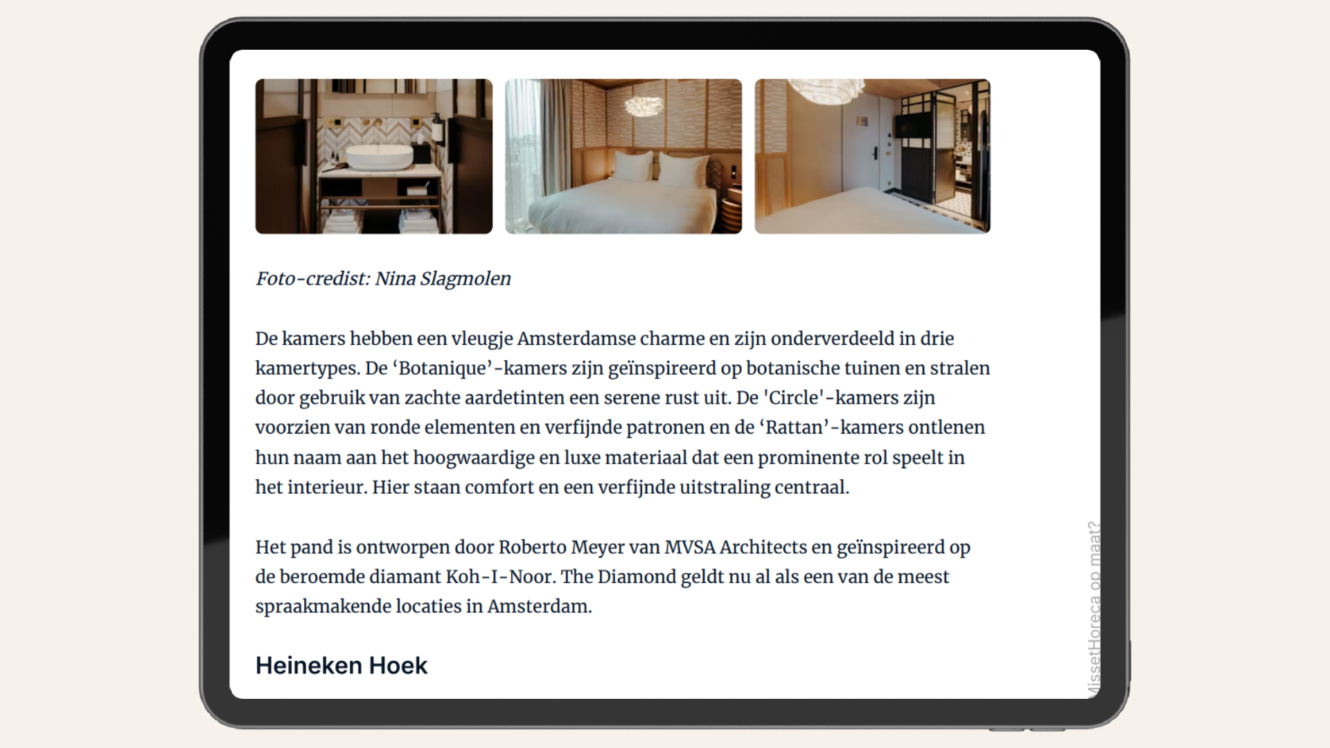 Hotelopening Hotel The Diamond, Misset Horeca